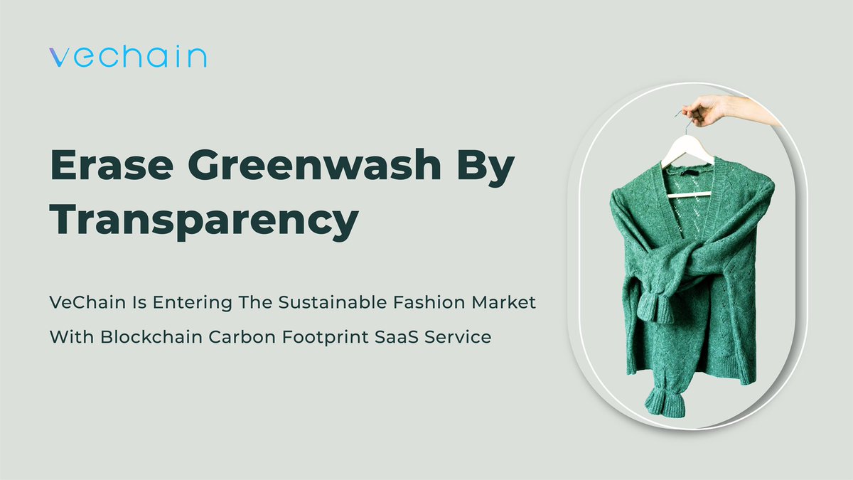 vechainofficial's tweet photo. We are proud to launch a new service on the #VeChain Carbon Footprint Traceability Platform.

This #blockchain powered software-as-a-service solution is aimed to revolutionise the way sustainability is tracked in the Fashion industry. $VET $VTHO

https://t.co/Y2mBrZF7sr https://t.co/iCUnzzcBAz