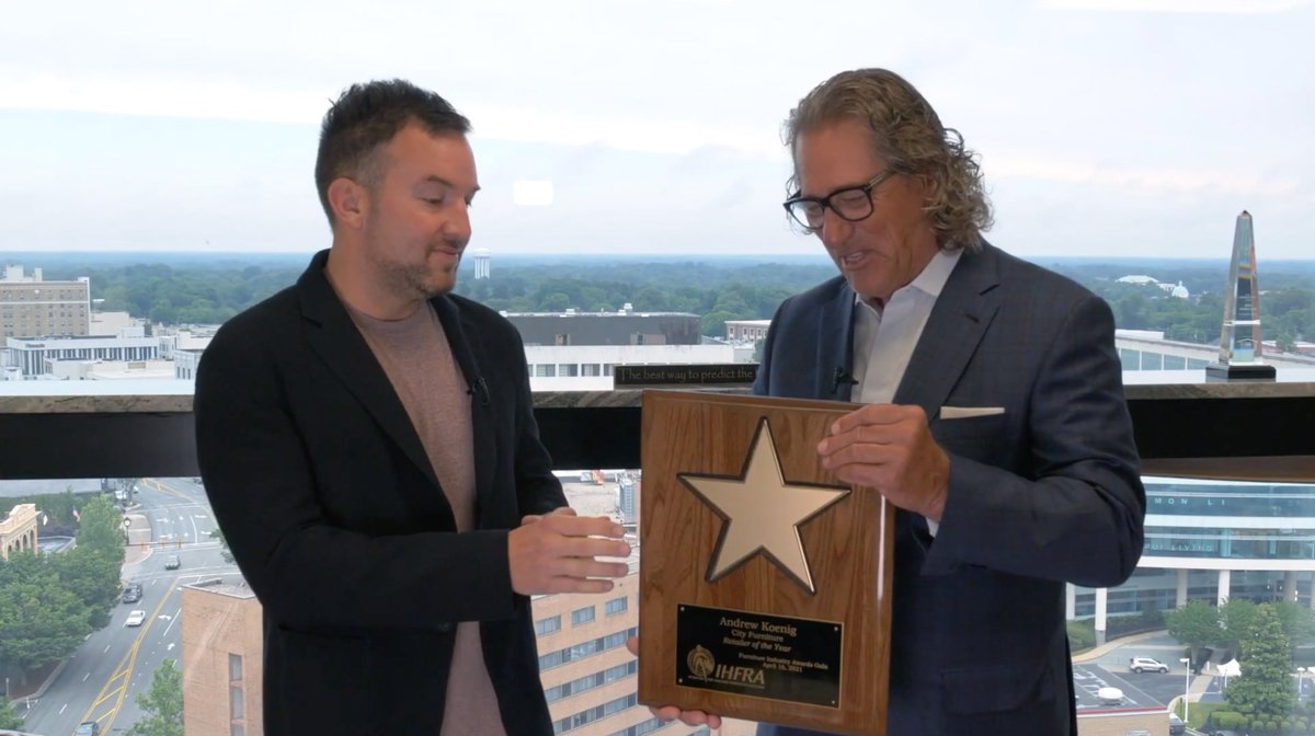 AKCity55's tweet photo. Thank you IHFRA for the honor of the 2021 Retailer of the Year Award. Very humbled. Truly a team award. Happy to see everyone at @CityFurniture get the recognition they deserve. Proud of what we’ve accomplished together as a CITY family- just getting started! 🔥🔥🔥

#CITYFamily https://t.co/J3uRUCBlzn