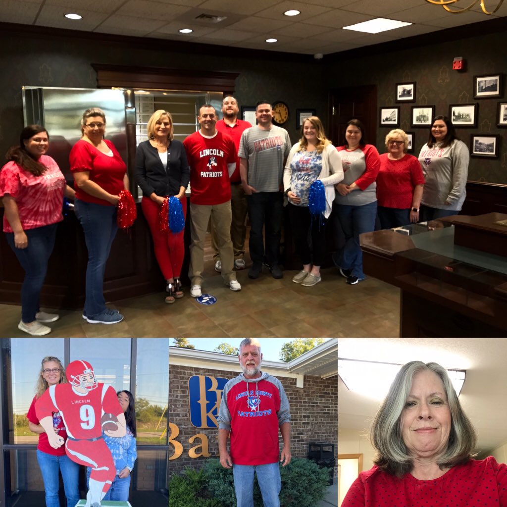 PBKBankKY's tweet photo. ❤️Spirit Day 💙@ PBK Bank for 🏈Homecoming @SchoolsLincoln @LC_Patriots #PBKBankCommunity https://t.co/27qihYcmtD