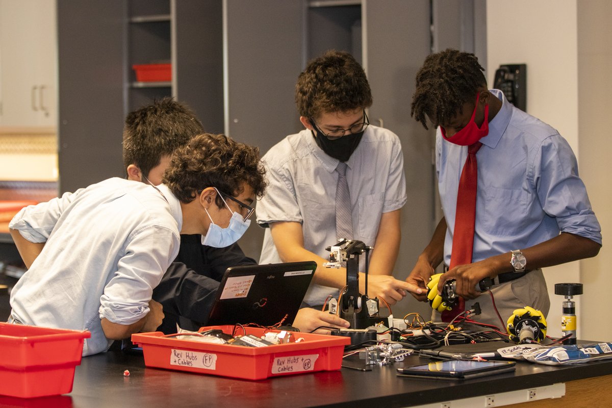 fairfieldprep's tweet image. The Jesubots Robotics Club, which meets weekly in the McLeod Innovation Center, was hard at work this past during one of its initial meetings this week. Here are some photos of the club working together to build new wheel parts. #prepexcellence #prepstem #innovation
