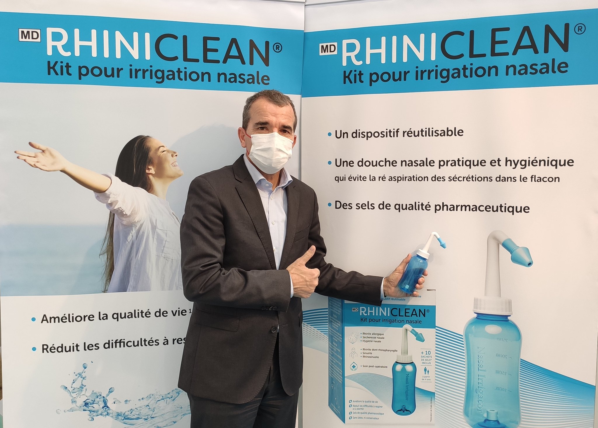 Rhiniclean Kit pour Irrigation nasale + 10 sachets de sels inclus