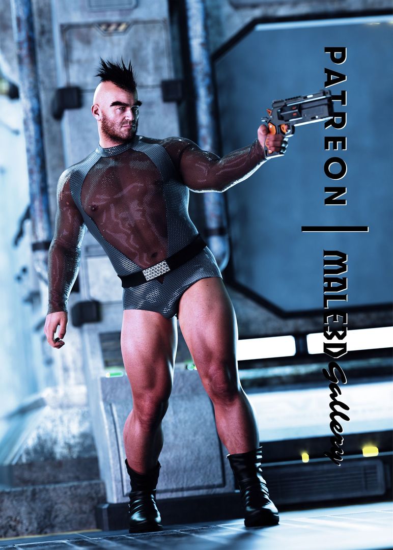 A sci-fi hero! bit.ly/3EJxDPd #male3dart #3dart #scifi #bara #homoeroticart #gay3dart