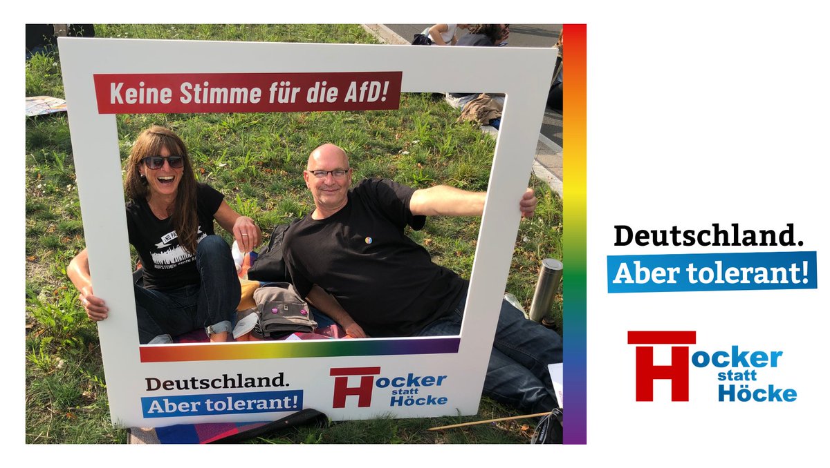 hockerhoecke's tweet photo. Keine Stimme für die AfD! Zeigt Haltung gegen Hass &amp; Hetze! | Foto machen, Kampagnenbild erstellen &amp; teilen! ➡️ https://t.co/t7bDwNFJg0 

#HockerstattHöcke #Deutschlandabertolerant #noAfD #BTW21 #BTW2021 #unteilbar https://t.co/41yvaYgr8Y