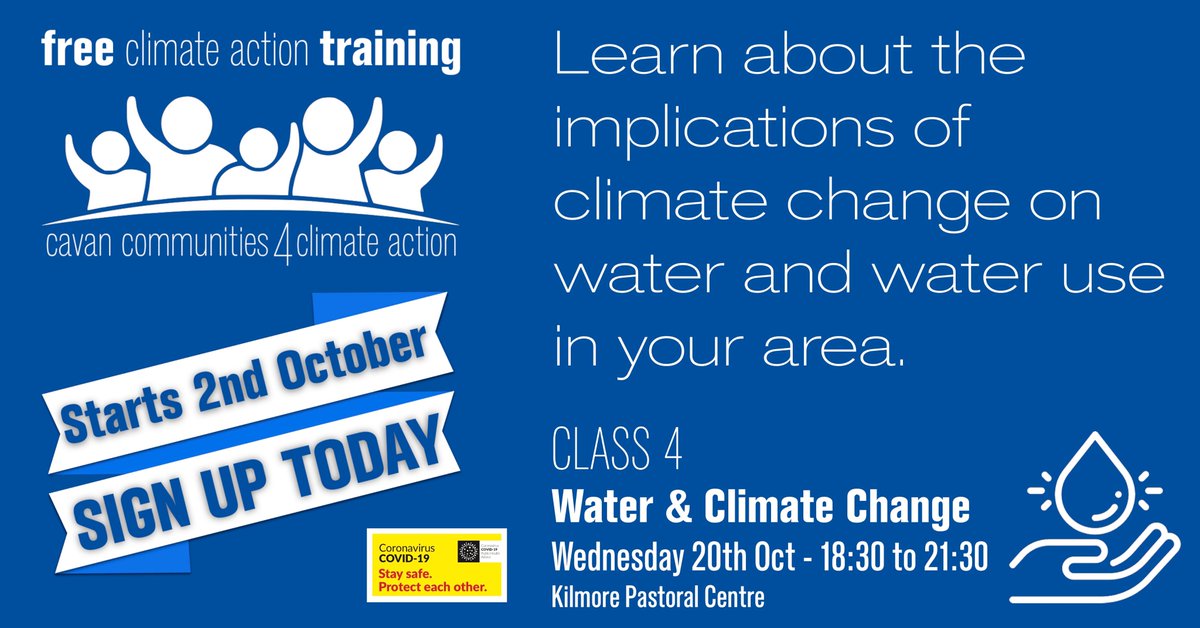 Communities 4 Climate Action (@communities4ca) on Twitter photo How do <a href="/cavancommunity/">cavancommunityforum</a> and #cavanbusiness consider their water resource and how will the #ClimateCrisis effect future water availability in #Cavan
Sign up for your FREE climate training today forms.gle/bofnjhzx8YEZ9f… How do <a href="/cavancommunity/">cavancommunityforum</a> and #cavanbusiness consider their water resource and how will the #ClimateCrisis effect future water availability in #Cavan
Sign up for your FREE climate training today forms.gle/bofnjhzx8YEZ9f…