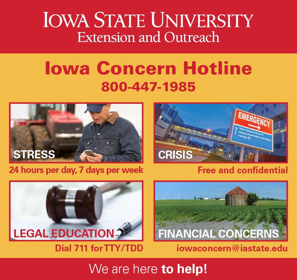 ISUExtPolk's tweet photo. Did you know? We have a free and confidential resource you can call about financial questions, legal issues, if you are experiencing stress or going through a crisis. (800)-447-1985. Free, confidential, and available 24/7: https://t.co/LWnzcsTdKg #CydayFriday https://t.co/BHtYokpDt3