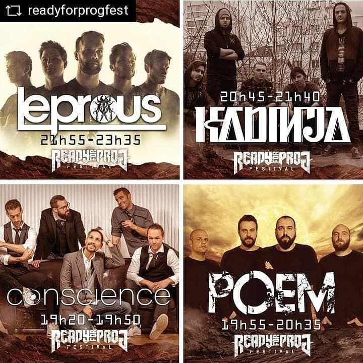 company_woman's tweet photo. @readyforprogfest, Toulouse in just one month!
.
What a lineup! And @poemband
among them!
.
@leprousofficial @noveriaofficial @kadinjaofficial @cyberconscience @morglblmusic @soulsplitter @altesiamusic
.
#poemband #readyforprog #toulouse #progressivemetal #progressive https://t.co/Ts1tZb85kE