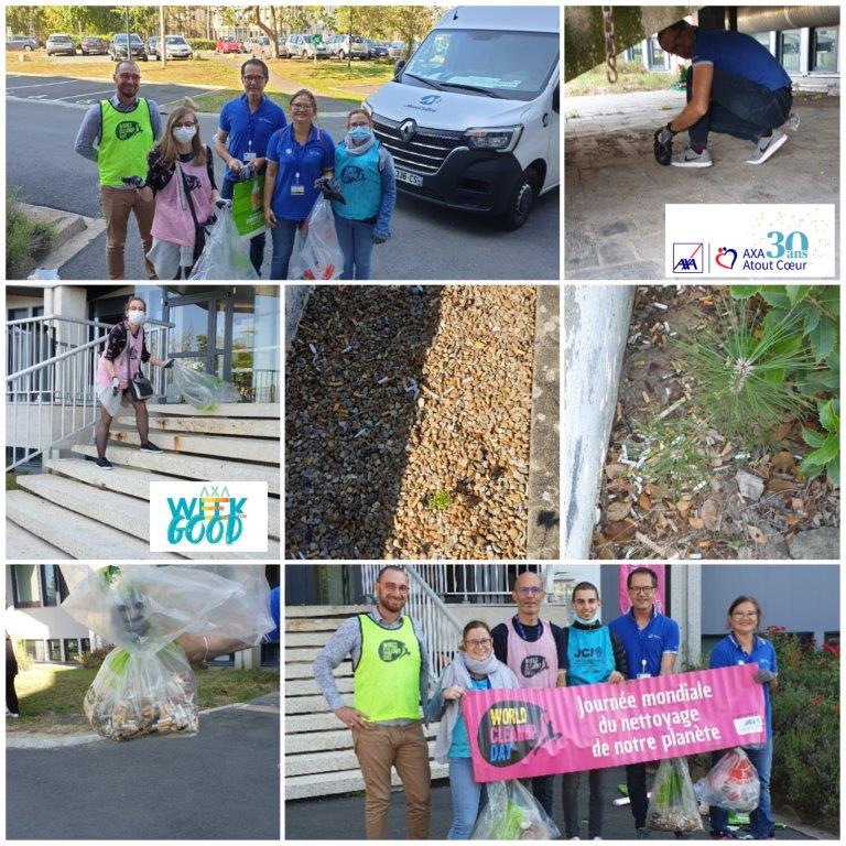 Nous clôturons l'#AXAWEEKFORGOOD en participant sur #Angers #AXAOuest #AXAAtoutcoeur au Global Challenge avec Frédéric PHILIPPE de #WCUD Word Clean Up Day
Beaucoup de mégots ramassés 😱...
