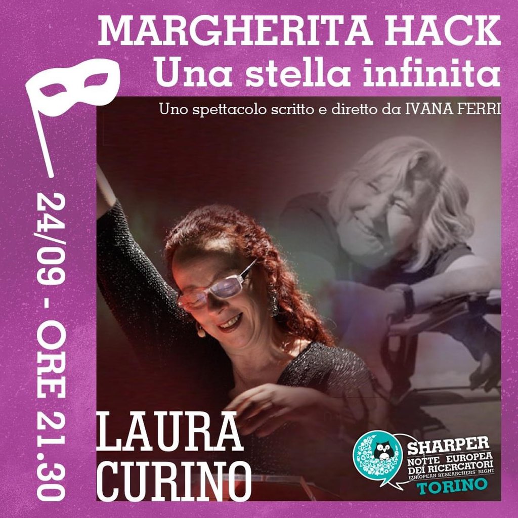 PoliTOnews's tweet photo. #Spettacoli #EuropeanResearchersNight #SharperTorino
Questa sera alle 21.30 Margherita Hack torna sul palco della #Notte21, omaggiata dal racconto di Laura Curino, in uno spettacolo scritto e diretto da Ivana Ferri
Streaming su: https://t.co/HB3YDSKAa0
#MSCANight #ERNItaly https://t.co/VClktrqSMO