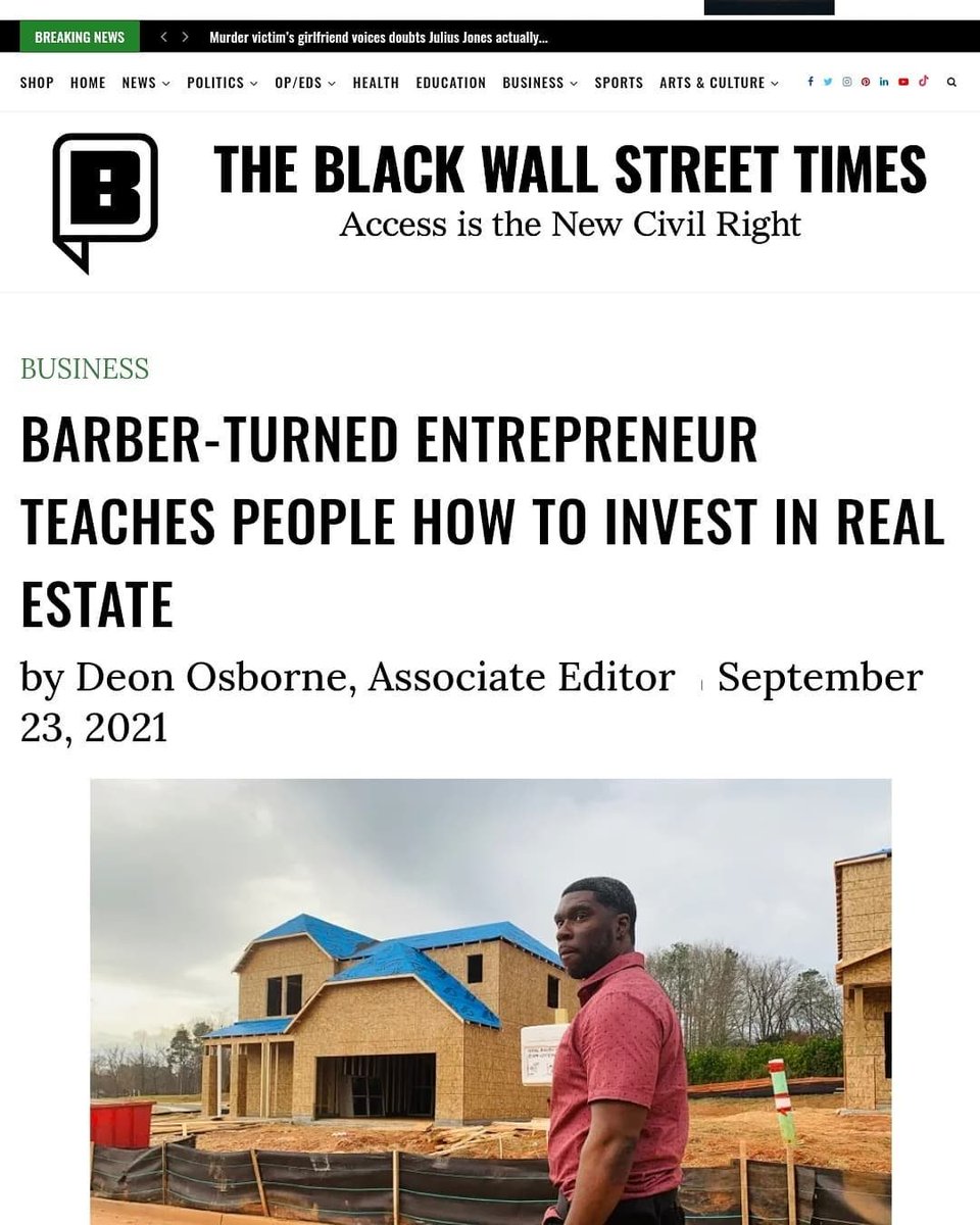 beyndtheclips's tweet photo. Thanks to Deon Osborne and The Black Walll Street Times for sharing my story and background in real estate ✊🏾 🙏🏾 ⬇️ 

https://t.co/B3KaRHXZvN

#barber #realestateinvesting #Entrepreneur https://t.co/b6l6eLqKmz