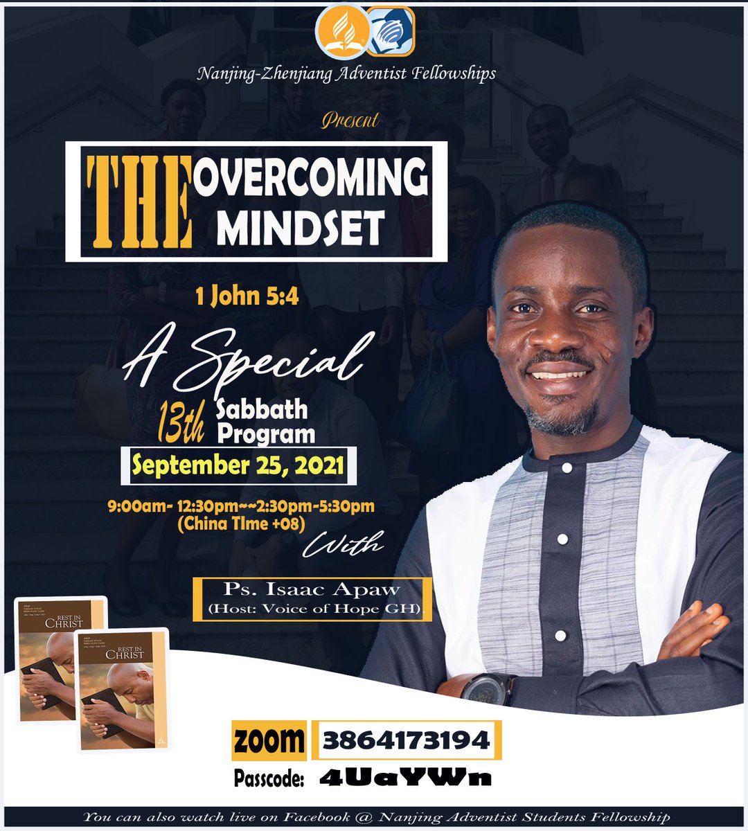 agyengo44's tweet photo. #specialSabbath #theovercomingmindset #divinesabbath #onlineservice #13thSabbath #1Jh 5:4 #VOHM #pastorApaw #nanjingadventiststudentsfellowship https://t.co/8oxvWGTNps