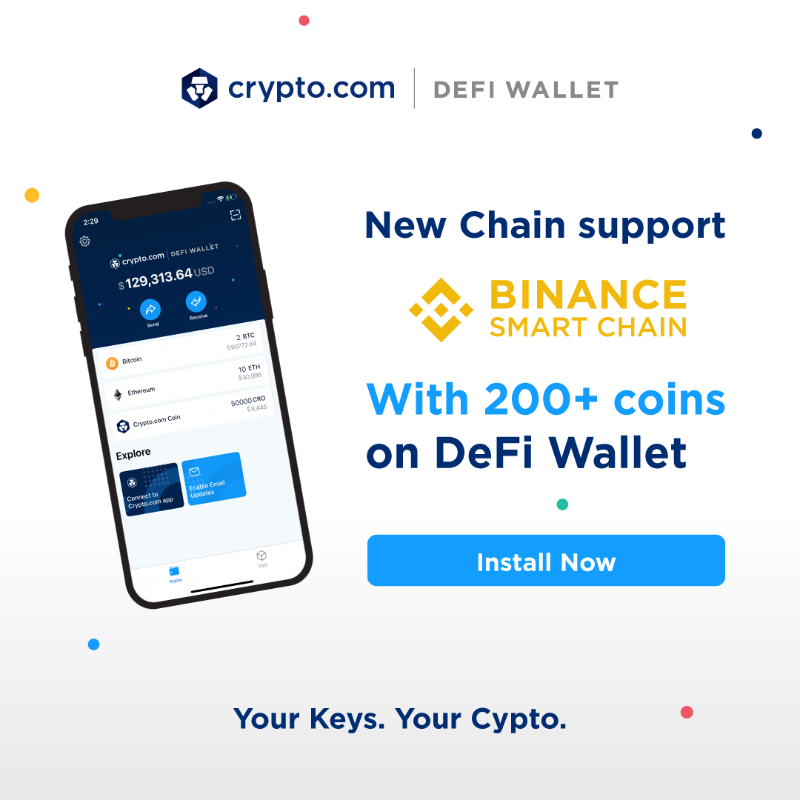 cryptocom's tweet photo. https://t.co/vCNztABJoG DeFi Wallet now supports Binance Smart Chain and 12 of its tokens including $CAKE, $XVS, $BAKE and more!

Easily manage 200+ coins, including #ATOM, #AAVE, #DOT, #ETH, #BTC, and $CRO
🔑 Your Keys, Your Crypto

Launch your DeFi Wallet Now