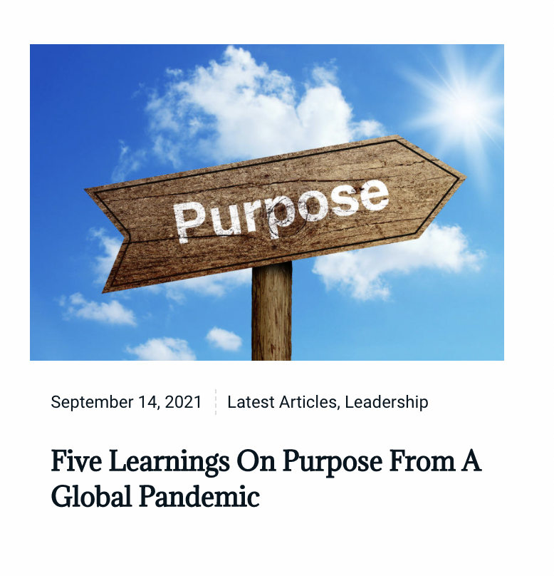 John Rosling, entrepreneur and founder of @Contexis shares five learnings on purpose from the pandemic.  Head to our website to read the full article.   #purpose #vision #strategy #leadership #organisations #mission