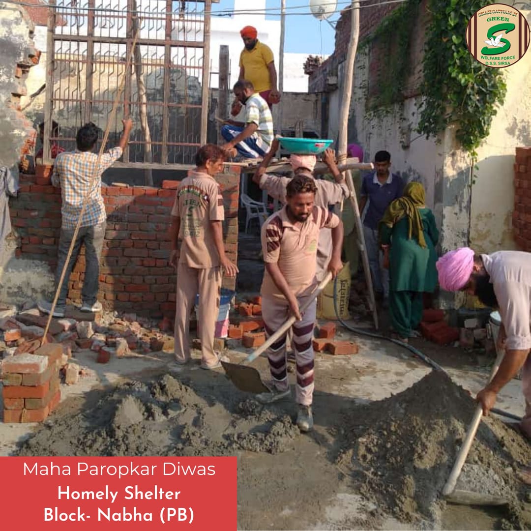 GreenSwelfares's tweet photo. By constructing free homes, DSS volunteers are empowering the lives of needy families positively! They work on the guidance and teachings of Saint Dr. @Gurmeetramrahim Singh Ji Insan that boost them to perform noble works ceaselessly. #Homeless #homelessness #HomelyShelter https://t.co/7vvvPYuL5w