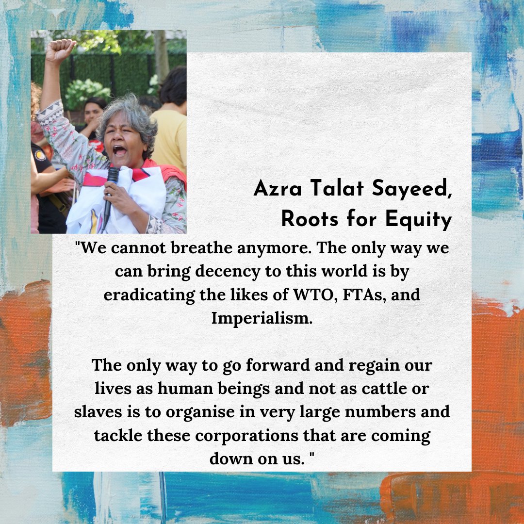 apwld's tweet photo. Azra Talat Sayeed, @RootsEquity shares the need to end #FTAs, #StopCorporateCapture and dismantle imperialism that prevents people from living lives of dignity in developing and least feveloped countries.
#UNCTADXV #NoRCEP https://t.co/fg7G9nRlK7