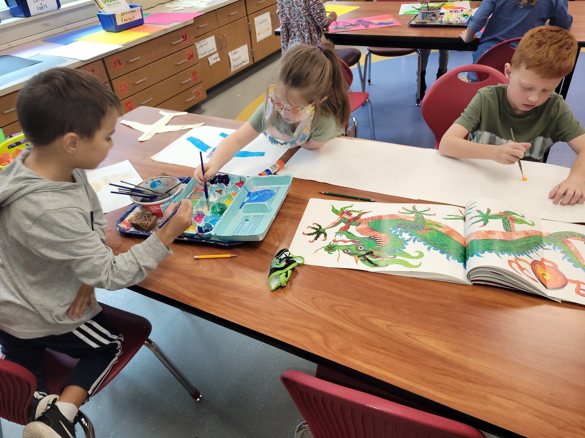 ArtPequea's tweet photo. Overheard in 1st grade art this week: Painting is good for you! Indeed.
❤🧡💛💚💙💜 https://t.co/PfPqvZwARS