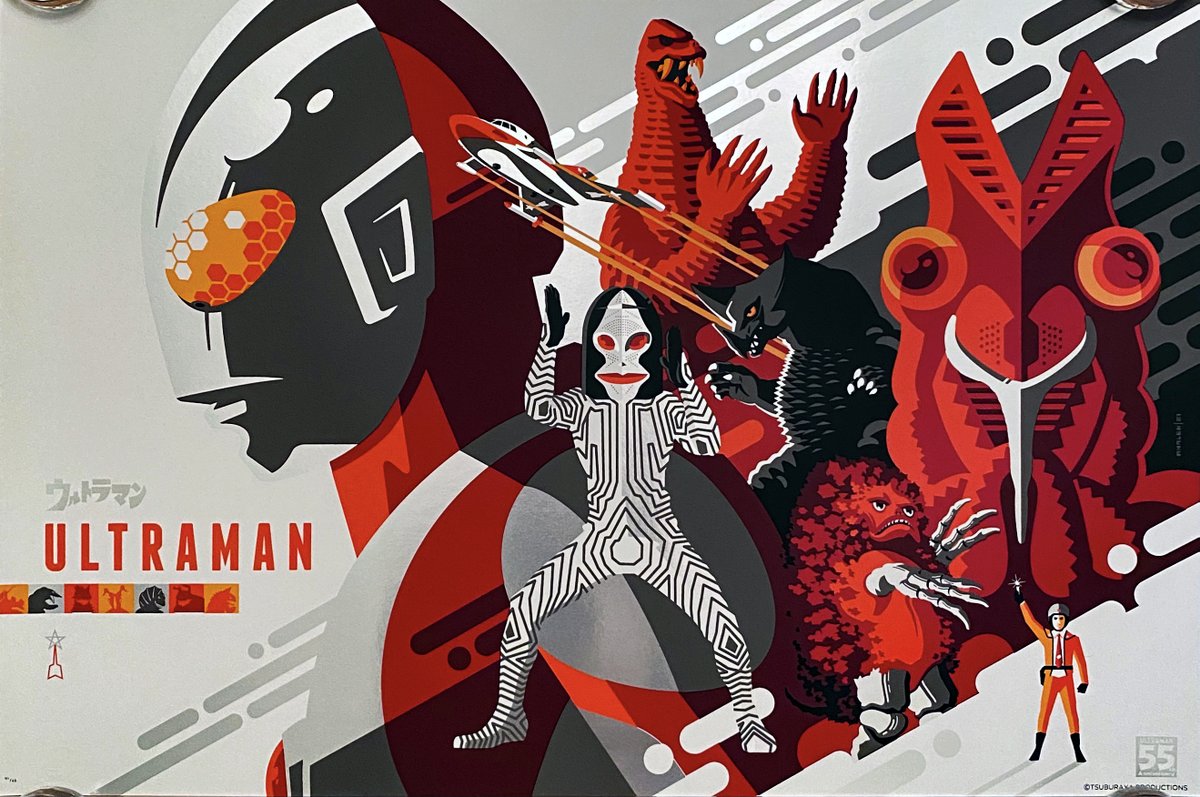PosterPirate's tweet photo. #Ultraman 55th Anniversary by Tom Whalen from Nakatomi Inc.
Released in 2021
20" x 30"
Timed Edition Regular
Foil Variant Edition of 66
#Dada #Gomora #Baltan #ShinHayata #TsuburayaProductions #ultraQ #EijiTsuburaya #artprint #posterart #poster #LimitedEdition #postercollector https://t.co/HhgCrJ2BfA