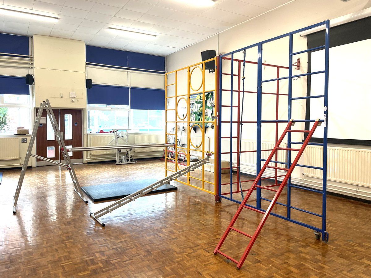 PositivePE_'s tweet photo. Ready for #gymnastics club at Tame Valley Primary! Know the pupils will love the challenge of the #Pbars & being creative with their climbing π@wlv_uni #PESSPA #ExtraCurricular https://t.co/sNgn67tenT