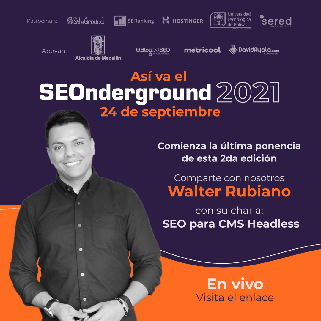 LosCreativos_Co's tweet photo. En breve la charla de @walterrubiano 

"SEO para CMS Headless" 

#SEOnderground EN VIVO aquí👇
https://t.co/rYZZkOl3CP https://t.co/XOeGIPmUqf