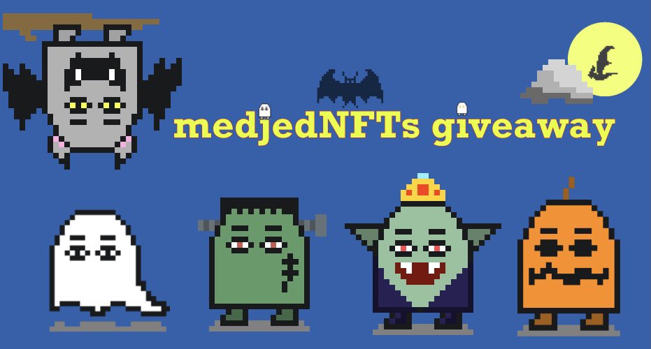 祝メジェドNFT100mint‼︎

感謝を込めまして、
Twitter giveaway企画を開催させて頂きます！

💫HELLOWEEN medjedNFT を5名にgiveaway!

当選者には画像の中からランダムで1体配布いたします👁‍🗨👁‍🗨✨

1️⃣Like &amp; QRT with #medjedNFT #NFT #NFTGiveaway 
2️⃣<a href="/fullofhage/">FOH</a> をfollow

Ends 2021/9/28jst23:59