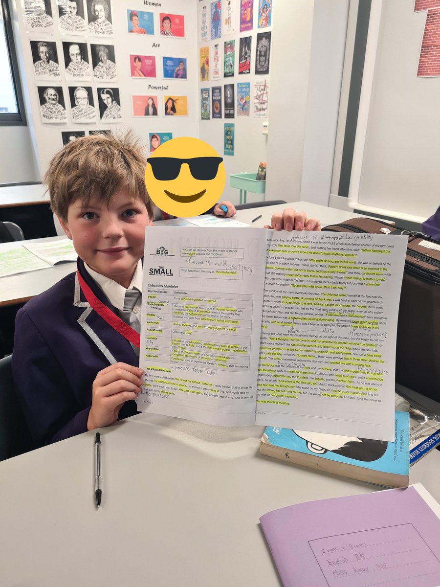 MissKaurAHS's tweet photo. Super proud of the work 8H completed today. Reading Rich activities were amazing and they enjoyed reading the opening of our first short story The Kabuliwallah! #bechalleneged @miss_kdunn @MrsLLV_AHS @ZLynchAHS https://t.co/wAYBd8C9To