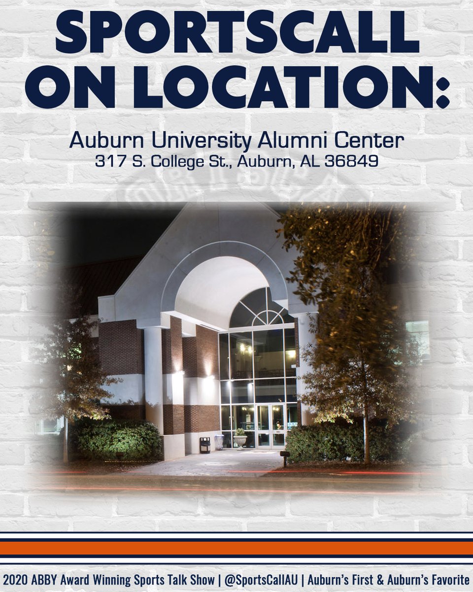 SportsCallAU's tweet photo. We're on the road today! Stop by and see us at the  @AUAlumniAssoc Center today from 3pm - 6pm!

We may even have some @AuburnFootball tickets to give away 👀

#SportsCallAU https://t.co/gyk8aUO5As