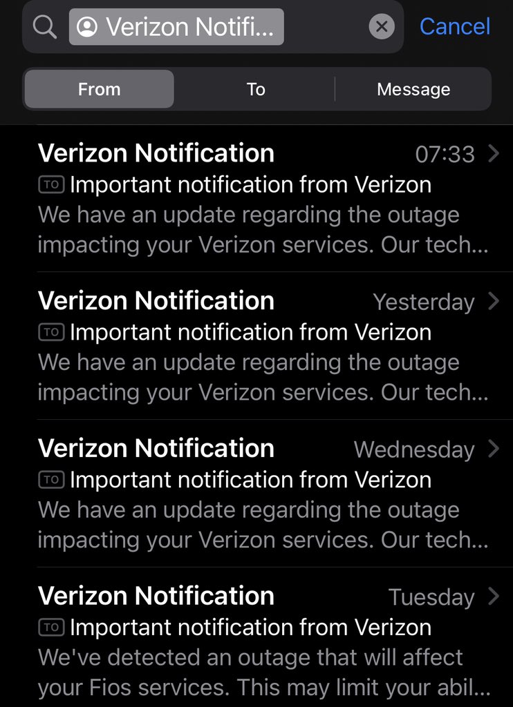 Bruceed126's tweet photo. @VerizonSupport why is it taking 4 days to repair the FIOS service in parts of lower Manhattan? 4 days. Your contact kicking the can down the road is insulting #verizonoutage https://t.co/kaslHYdPLy