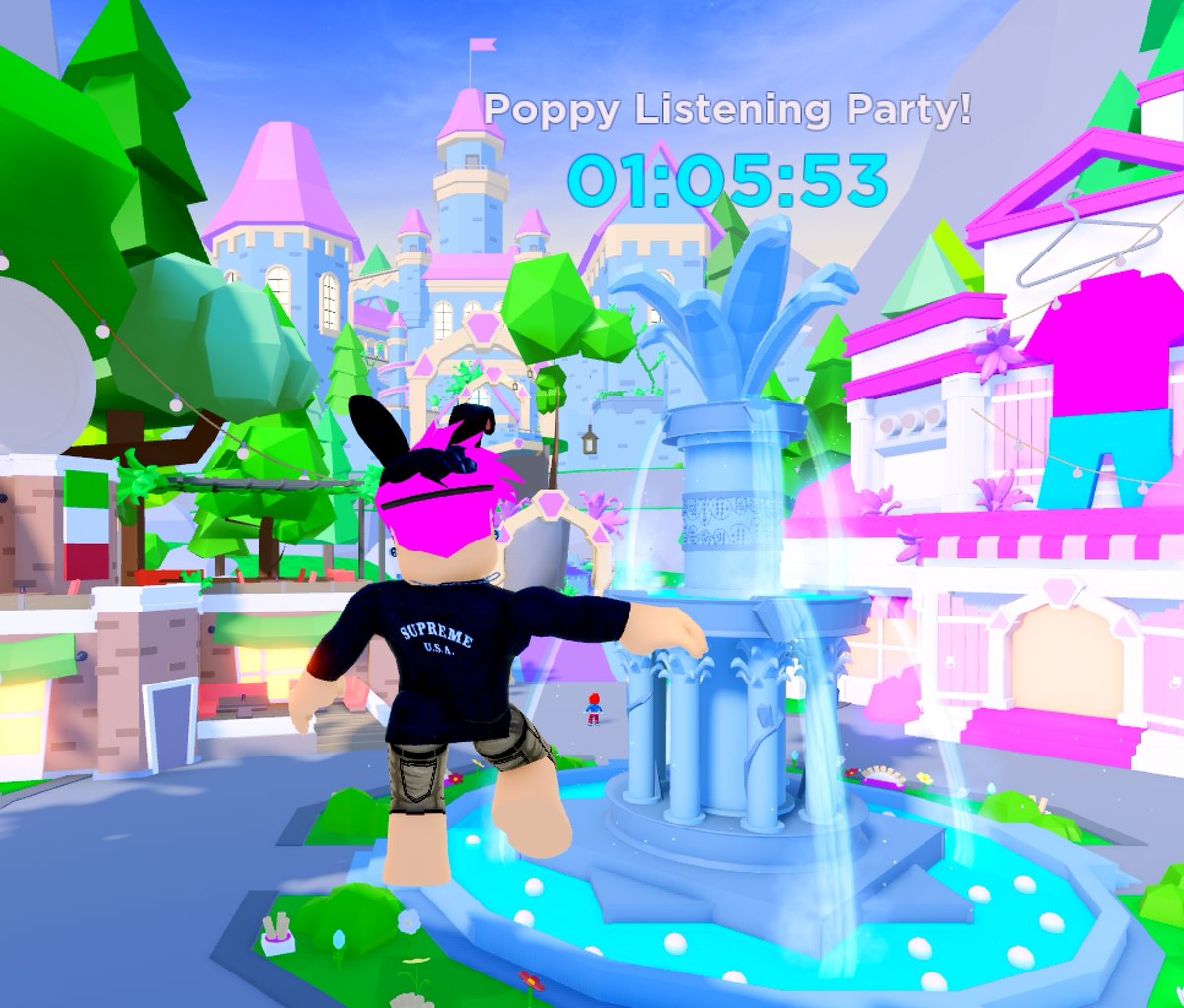YouFoundSam_RBX's tweet photo. .@poppy's listening party is going to go live in @PlayFairytale in one hour! The LiveOps style event will play every hour on the hour for the rest of the weekend. It was a lot of fun to create with the whole Fairytale team @kylehulse and @NitefalRBX  #Roblox #RobloxDev https://t.co/XDEL0pjYc6