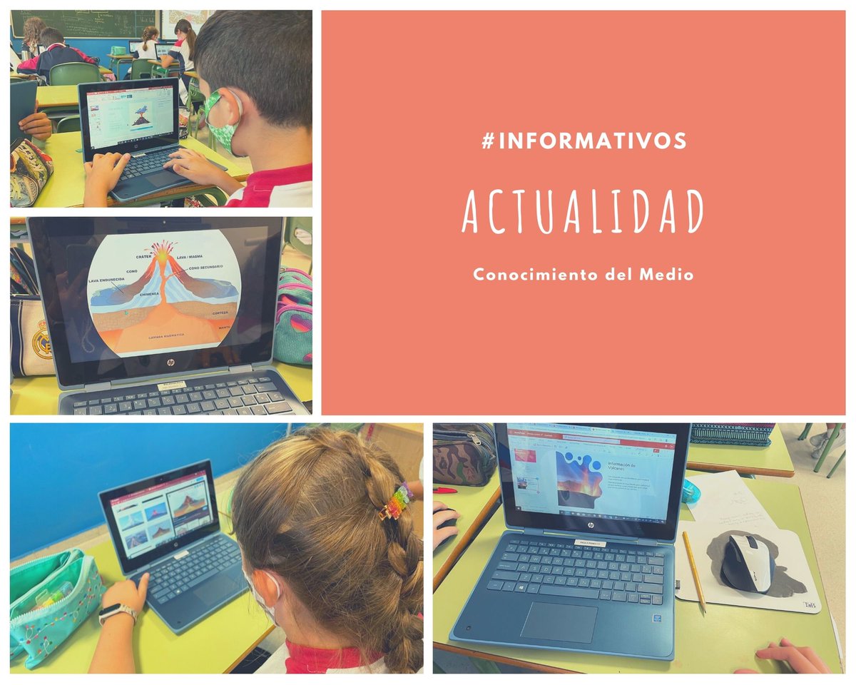 ColegiosElValle's tweet photo. En #ConocimientodelMedio en #6EPD estamos trabajando con noticias de #actualidad: El volcán de la Palma 🌋 Estamos buscando información para exponer nuestros informativos 👩💻
#ColegiosElValle #EducaciónPrimaria #SCH https://t.co/SbG7zq1Kua
