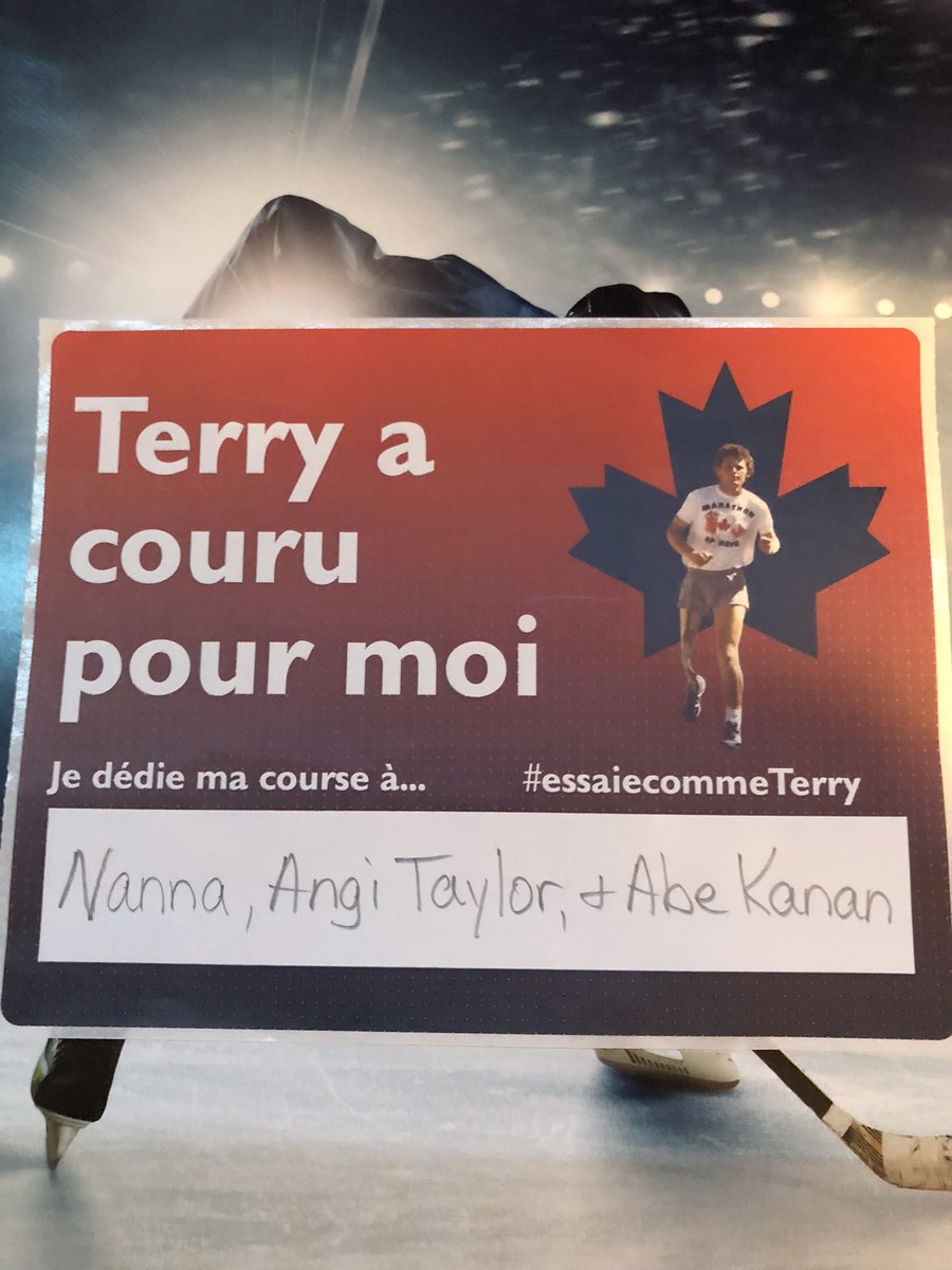 KonradFarrugia's tweet photo. In Canada we run in memory of @TerryFoxCanada every year. My 7 year old son brought home the sticker he will be wearing. He was asked to write down the names of people he is dedicated his run to. His grandmother (RIP),@AngiTaylorRadio and @abekanan . #Cooooo @angitaylorshow https://t.co/gVPQN7s58Y