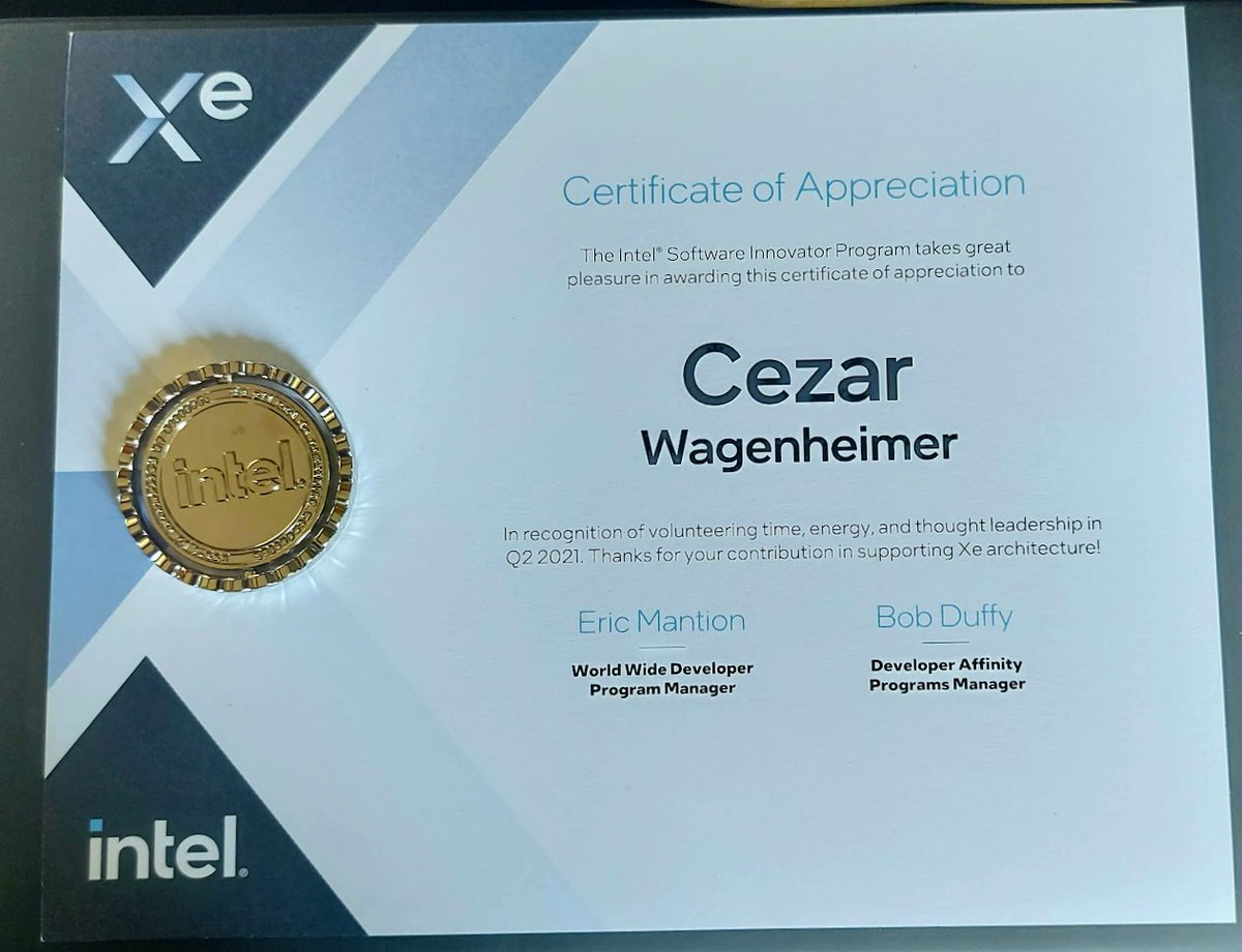 wagenheimer's tweet image. Thanks @IntelSoftware  for the recognition. =)

#intelsoftwareinnovator #inteldevmesh #intelgamedev