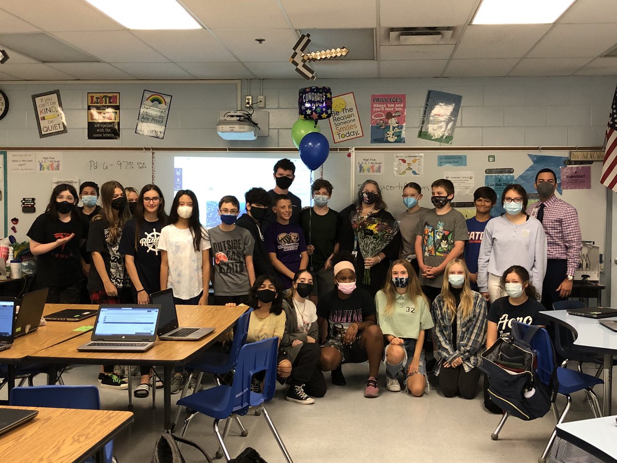 nicolerwysong's tweet photo. Congratulations to Mrs. Barbara Barnard-Figaro, CTE Teacher, for being named Teacher of the Year @RockLakeMiddle! Thank you for all that you do for our students! @ePathwaysSCPS https://t.co/MDKp1xeVoG