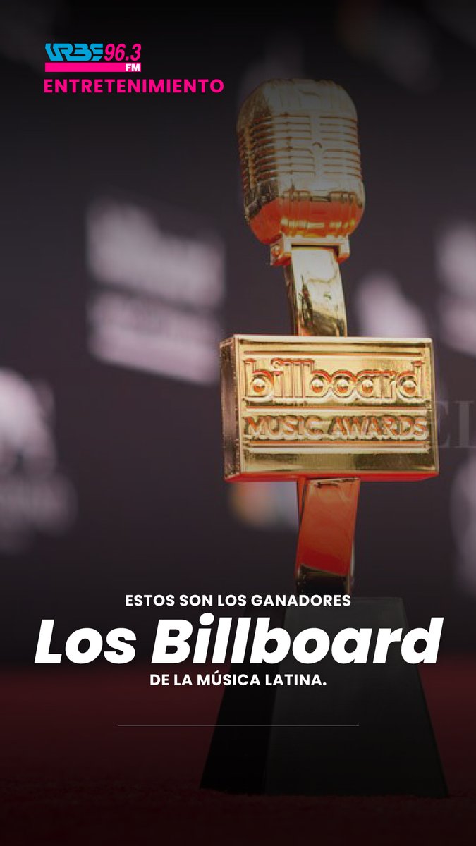 Estos son los ganadores de los Billboard de la Música Latina urbe963fm.com/node/4615 

#urbenoticias #24Septiembre #BillboardLatinMusicAwards