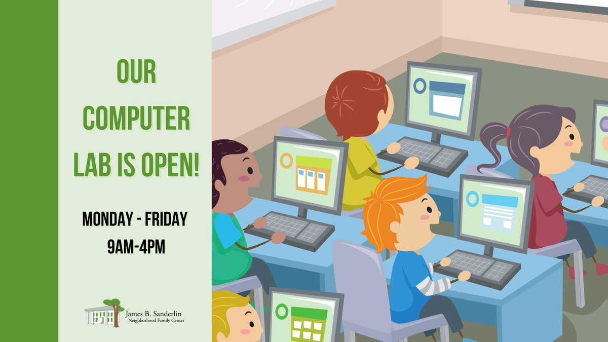 SanderlinCenter's tweet photo. The community is invited to use the Sanderlin Center's Computer Lab for all of their computer and internet needs. We have the resources you need, whether you require a computer to prepare a report or conduct online research.

#computerlab #stpete #communitycenter https://t.co/4RHfD79A9W