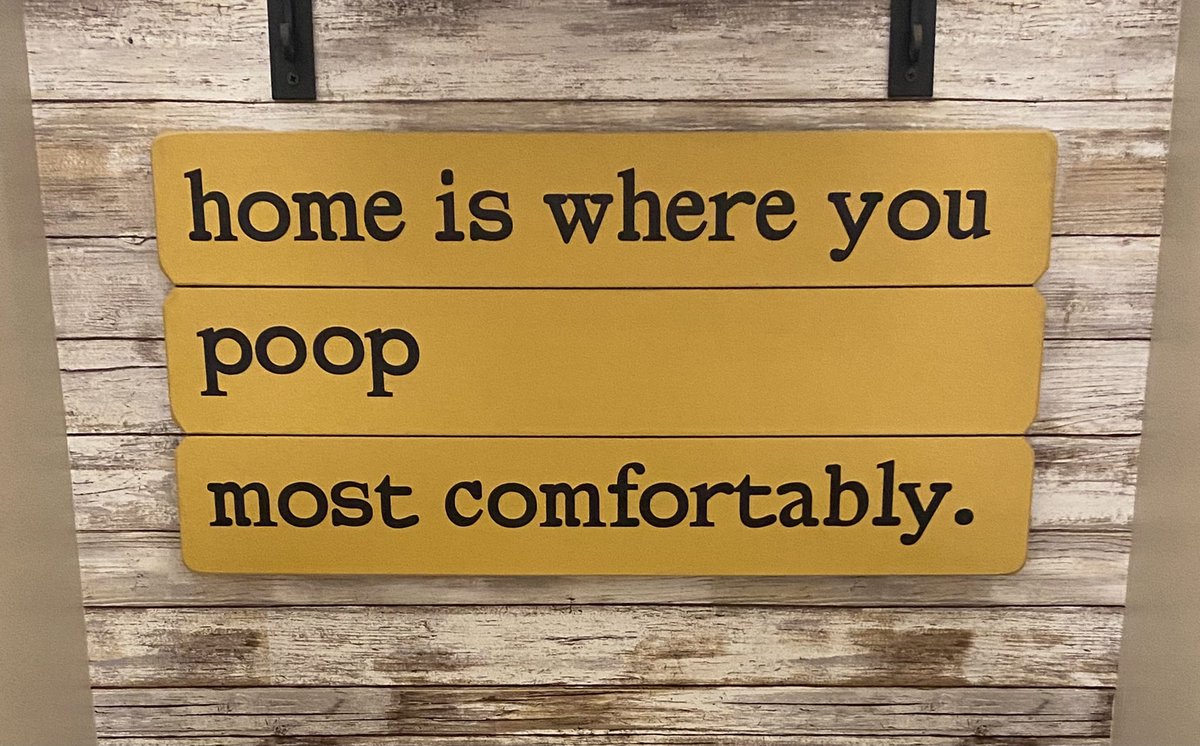 SuperBevarooni's tweet photo. Truth! 🏡 💩 

Wooden sign I made out of wood for my bathroom in my bedroom. 

@KhaoticPlayz @dah_shadowz Thanks for the inspiration for my tweet 😆

#SillyFriday #laughteristhebestmedicine https://t.co/kczwbcUh6e