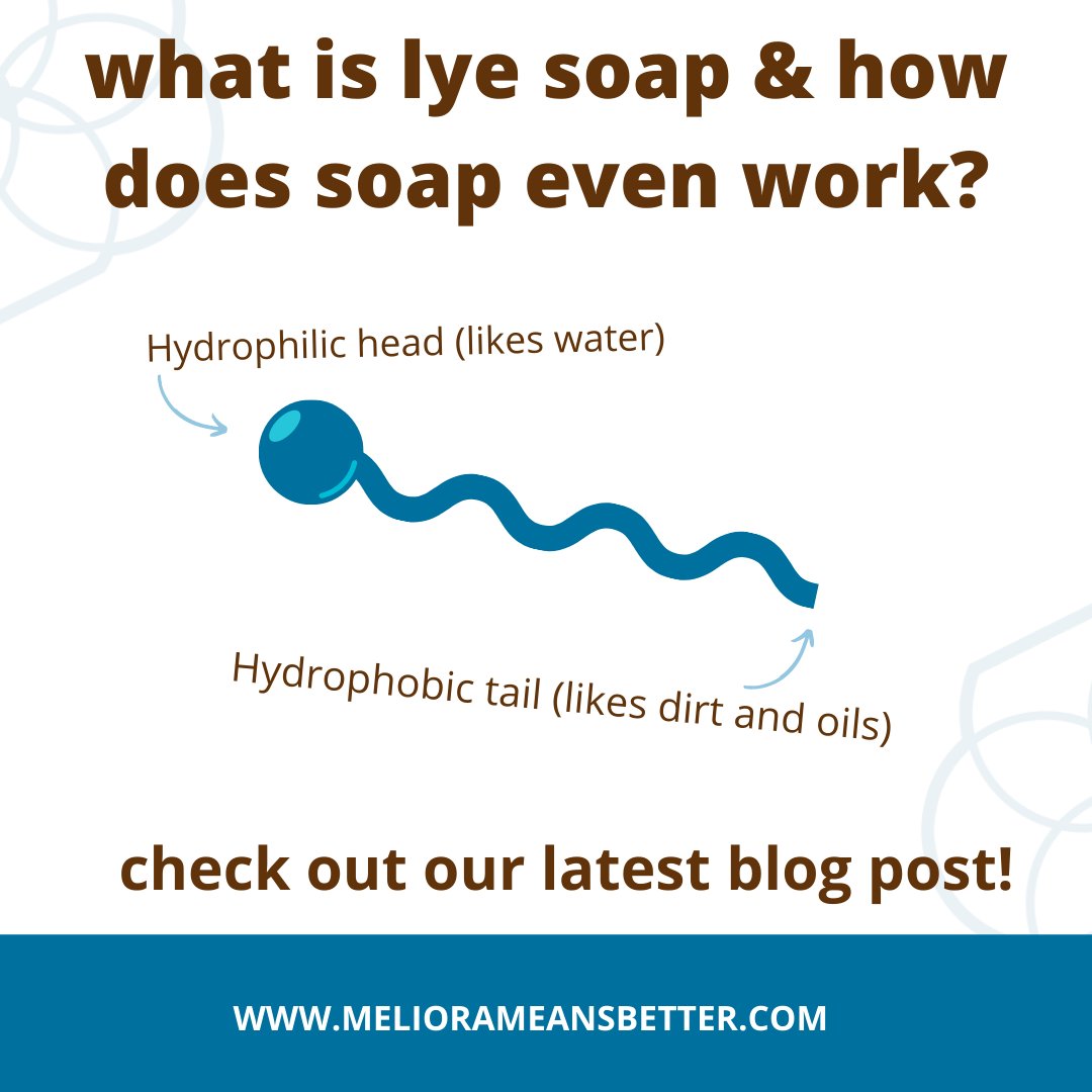 CleanMeliora's tweet image. While the term “soap” has evolved overtime to include detergent based cleansers, a true soap is created with sodium hydroxide or potassium hydroxide – also known as lye. 

But what is lye soap &amp;amp; how does soap even work? Read more on our blog!

meliorameansbetter.com/blogs/news/wha…