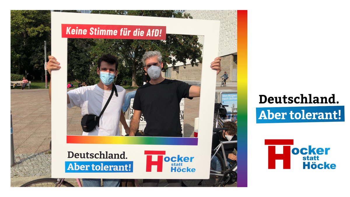 hockerhoecke's tweet photo. Keine Stimme für die AfD! Zeigt Haltung gegen Hass &amp; Hetze! | Foto machen, Kampagnenbild erstellen &amp; teilen! ➡️ https://t.co/t7bDwNXkEA 

#HockerstattHöcke #Deutschlandabertolerant #noAfD #BTW21 #BTW2021 #unteilbar https://t.co/YrhQLhiCWv