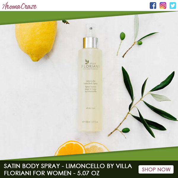 Satin Body Spray - Limoncello by #VillaFloriani for Women - 5.07 oz  <a href="/AromaCraze/">AromaCraze.com</a> 
👉This dry-touch #BodySpray elixir revitalizes, smooths and hydrates lacklustre, thirsty skin. 
👉 Skin immediately feels velvety-soft and has a healthy glow.
 bit.ly/3hZqUab