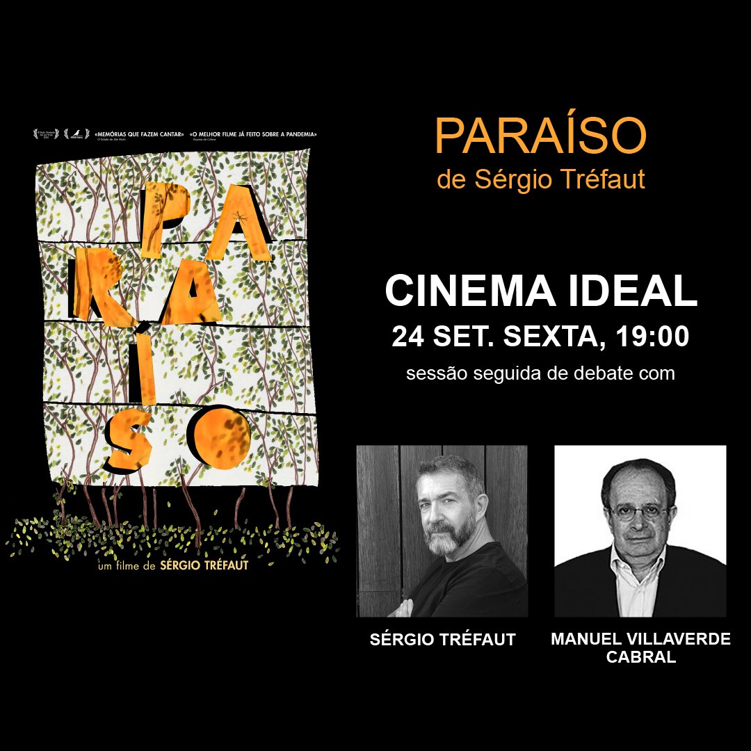 SergioTrefaut's tweet photo. Hoje há sessão especial de PARAÍSO, de Sérgio Tréfaut,  no @cinema_ideal, às 19h00, com a presença do realizador e Manuel Villaverde Cabral. https://t.co/AMf2UkbZI0