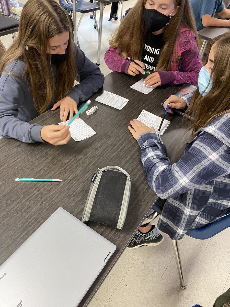 CrystalGuillet1's tweet photo. Math is fun! Grade 7/8 practicing Place Value with Yahtzee. #arps2021 https://t.co/eJIJWGpahm