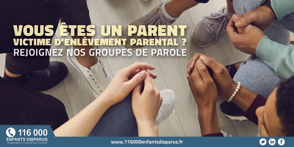 116000FRANCE's tweet photo. Le 116 000 Enfants Disparus organise des groupe de paroles gratuit à Paris, les Hauts-de-Seine et les Yvelines pour les parents victimes d'enlèvement parental.
C’est un lieu d’échange, d’écoute et d’expression libre. 
👉 https://t.co/tbJoFNX92b

#parentalité https://t.co/3XCZear7Ea