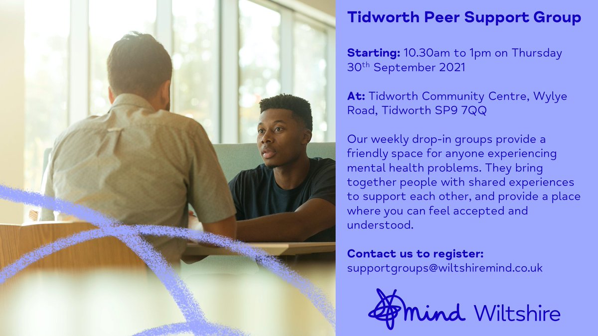 Wiltshire_Mind's tweet photo. Our #peersupportgroups are back #inperson
Starting with #Chippenham, #Devizes & a NEW group in #Tidworth, we are working hard to re-establish face-to-face groups in #Malmesbury, #Melksham, #Salisbury and #Trowbridge
https://t.co/L0kqF2U1M5
#youinmind https://t.co/S7mLIFShV1
