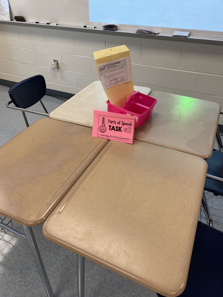 AlisonDParker's tweet image. I love days when I get to do fun group work. Today, we are reviewing for a test doing a Parts of Speech breakout!