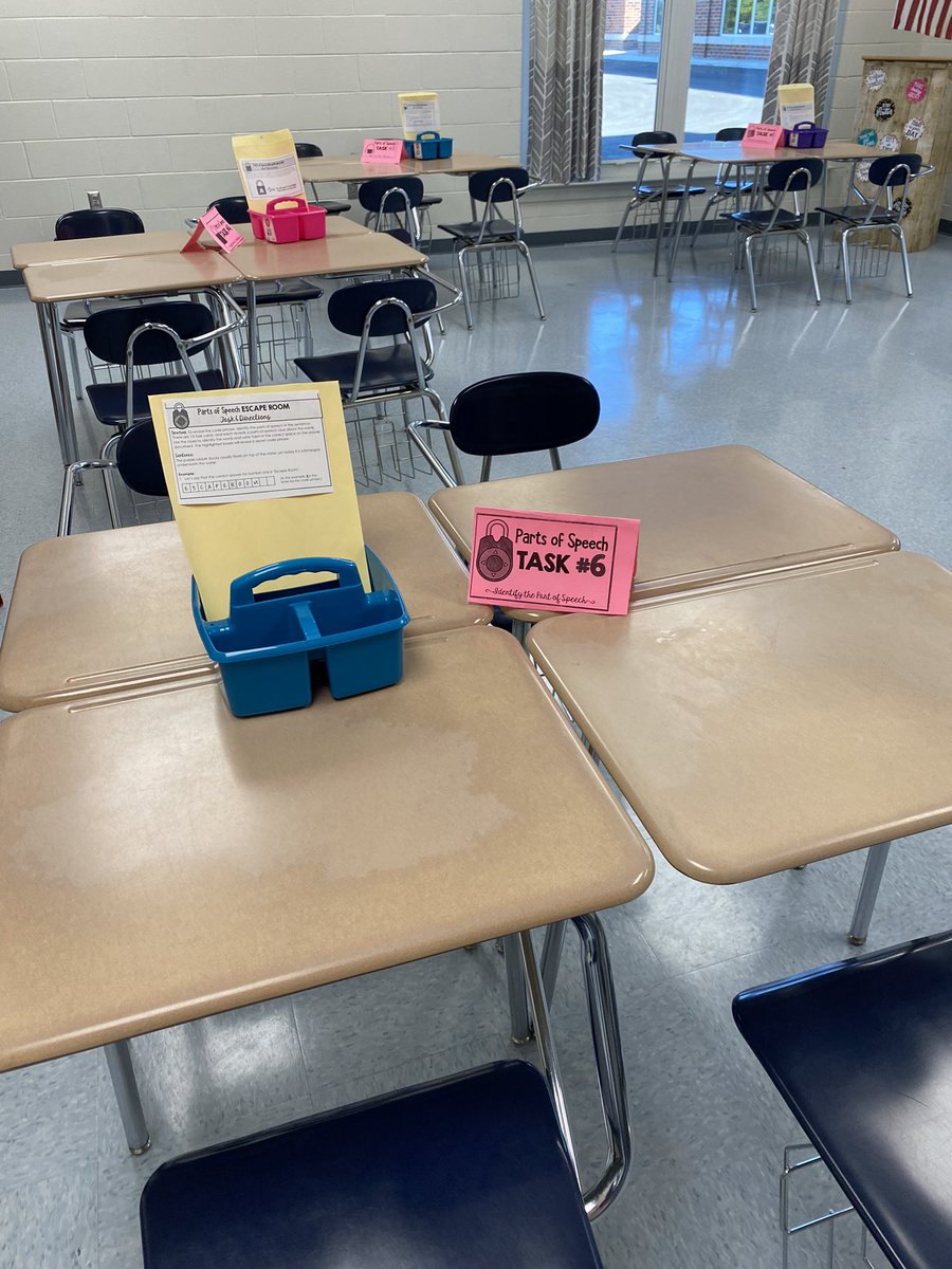 AlisonDParker's tweet image. I love days when I get to do fun group work. Today, we are reviewing for a test doing a Parts of Speech breakout!