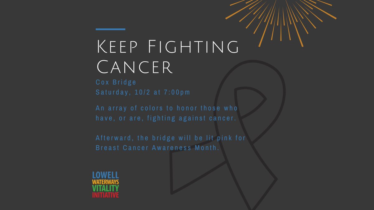 LowellCanals's tweet photo. This week we honor those in the fight for their lives.
#KickCancer https://t.co/uda1XpXHHi