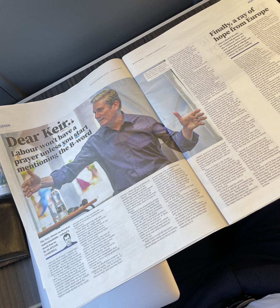 campbellclaret's tweet photo. Front cover ⁦@TheNewEuropean⁩ was designed before petrol rationing became the latest Brexit triumph. Even more relevant now as is my column https://t.co/WOOJ7YZdu3