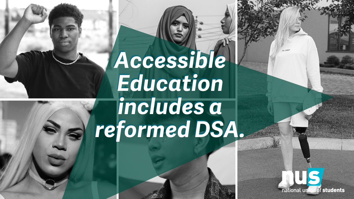 Disabled students should not have to face multiple barriers to accessing education and support❌

If you too believe in a drastic DSA reform and building an inclusive education system, join our Liberation networks and sign up to our mailing list:

nus.org.uk/campaign-hub/r…