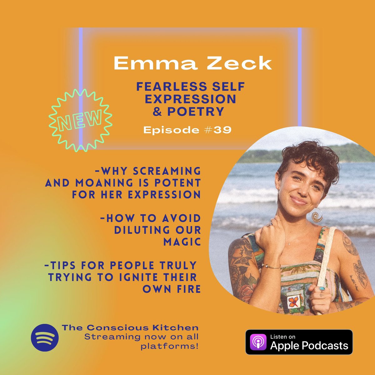 LauraFama's tweet photo. New podcast with iconic poet #emmazeck โข https://t.co/fJFL4FFzvc #podcast #poetry https://t.co/1FSmFAY7YL