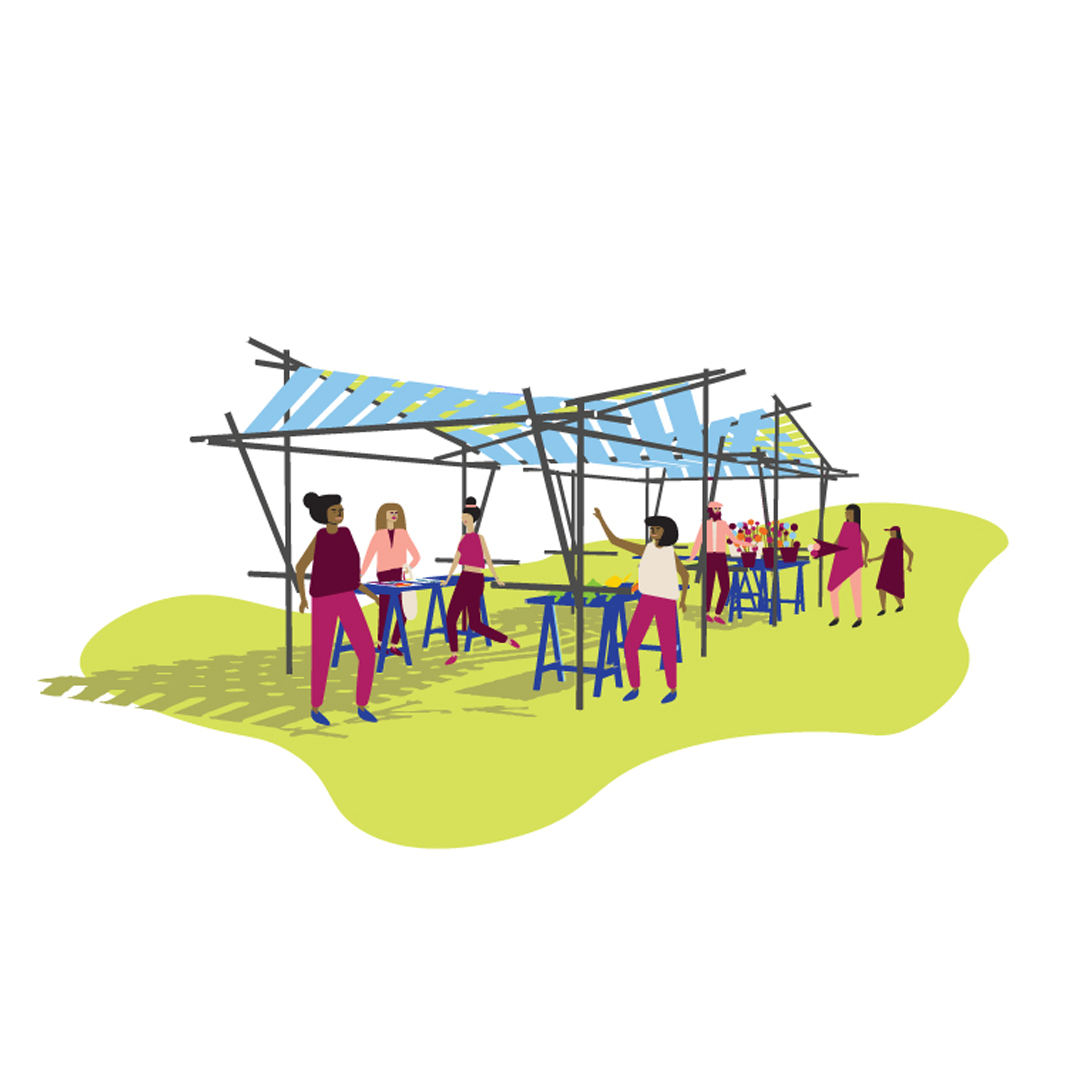 borderless_MXUS's tweet photo. Borderless contribution to the @chicagobiennial – the #OvertonExchange as part of Frame(Works) of Resilience. This installation is designed to support the mutual aid market at Overton's grounds. Looking forward to keep growing this exchange space in #Bronzeville! #CreativeGrounds https://t.co/VSe7f4Uaks