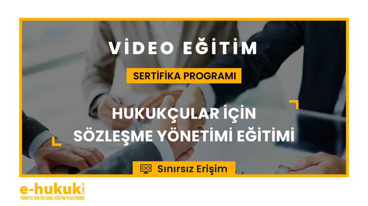 İster telefon ister bilgisayardan 7 gün 24 saat boyunca erişebileceğiniz SMMM Evren Keçeci tarafından verilen "Hukukçular İçin Sözleşme Yönetimi Eğitimi" e-hukuk.com.tr adresinde sizleri bekliyor.  👩‍💻 📚

Şimdi başlayın!  📌
e-hukuk.com.tr/egitimler/huku…