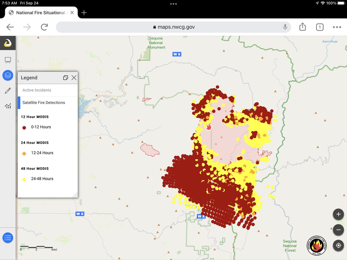 RSFireNerd's tweet photo. π₯ The #WindyFire in #TulareCounty, California is estimated to be 49,053 acres and 6% contained.
Link: https://t.co/vpltz1GflI
#Wildfire #WildlandFire #FireYear2021 #CAfire #CAwx
#RemoteSensing #MODIS #VIIRS
#EnterpriseGeospatialPortal (powered by #Intterra) https://t.co/ZITngAKTJa